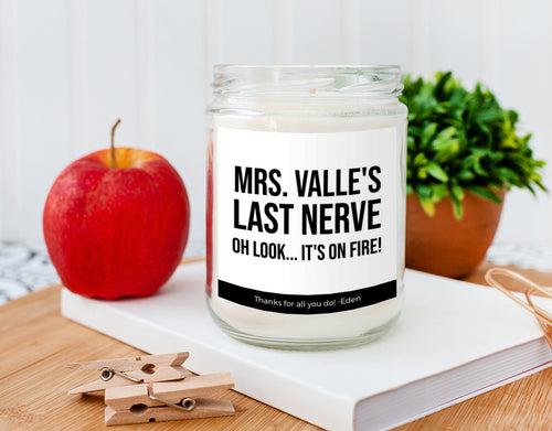 Customizable "Last Nerve" Candle Label