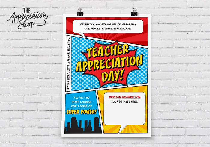 Teacher Appreciation Poster - The Appreciation Shop