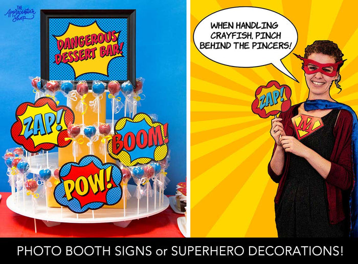 Superhero Posters and Photo Booth Signs - The Appreciation Shop