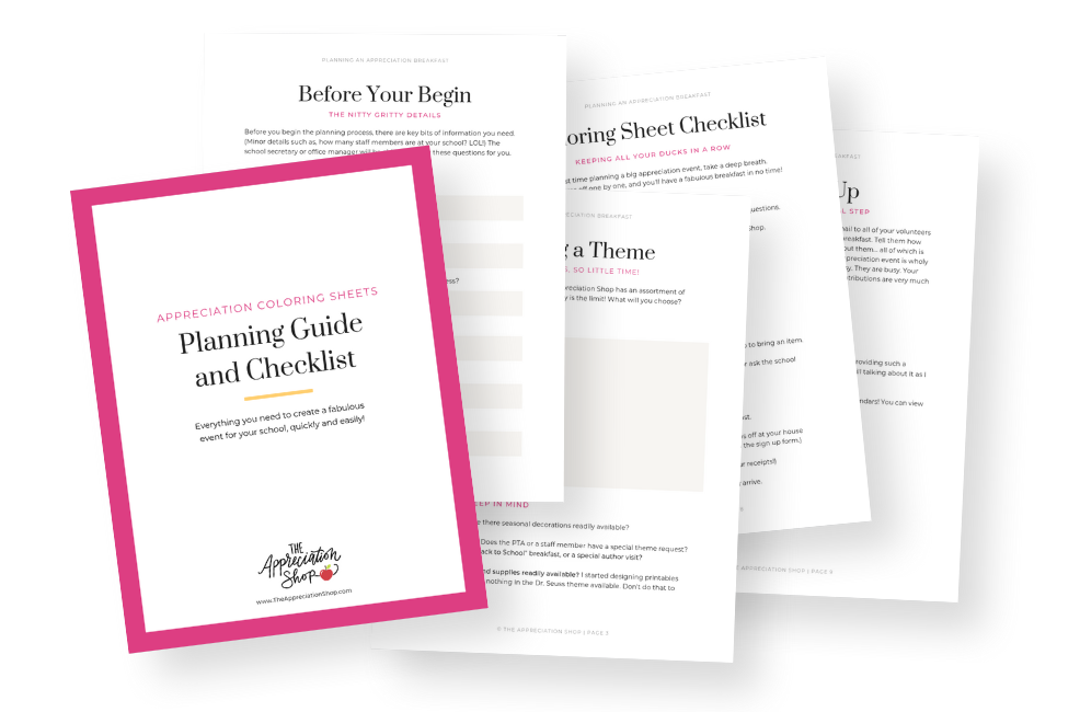 Appreciation Coloring Sheets Planning Guide - The Appreciation Shop