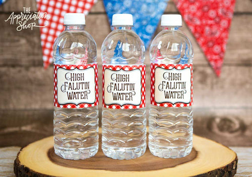 High Falutin' Water Bottle Labels + Watering Hole Signs - The Appreciation Shop
