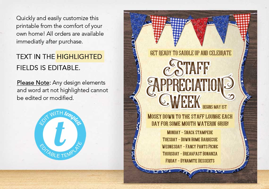 Staff Appreciation Week Poster - The Appreciation Shop