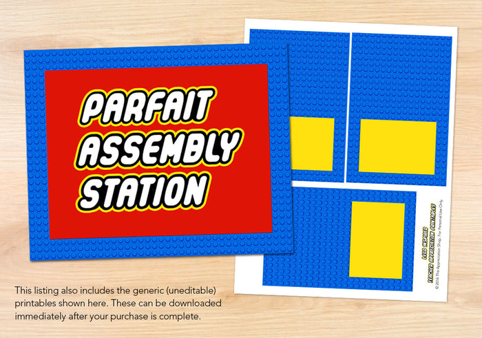 Parfait Assembly Station Sign + Labels - The Appreciation Shop