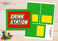 (Green) Drink Station Sign + Labels - The Appreciation Shop