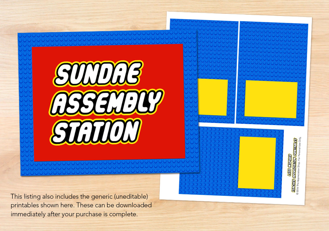 Sundae Assembly Station Sign + Labels - The Appreciation Shop