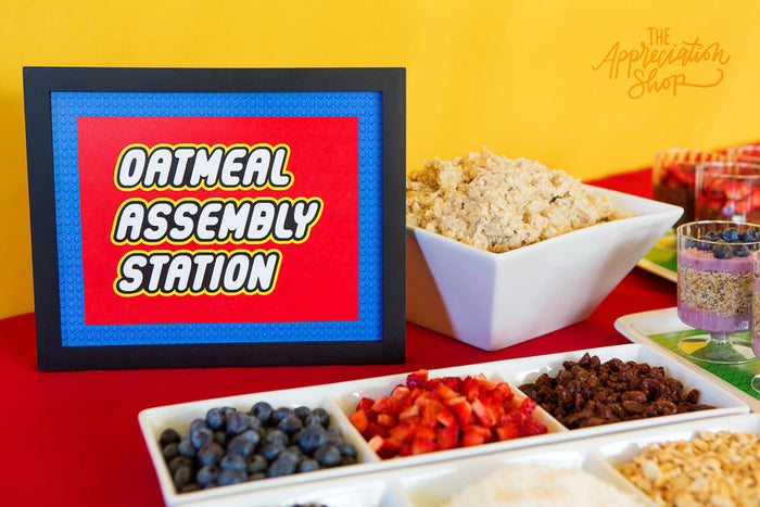 Oatmeal Assembly Station Sign + Labels - The Appreciation Shop