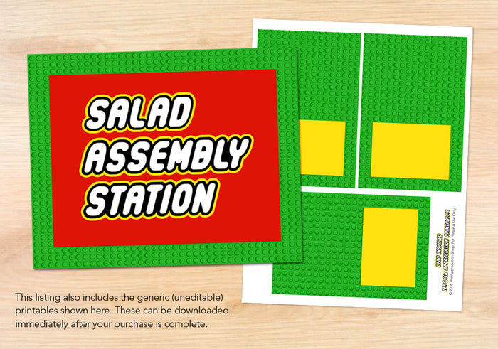 Salad Assembly Station Sign + Labels - The Appreciation Shop