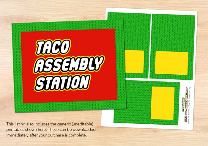 Taco Assembly Station Sign + Labels - The Appreciation Shop