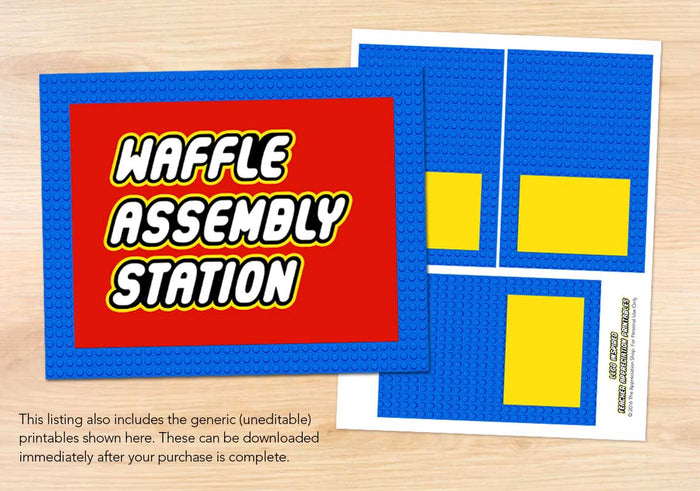 Waffle Assembly Station Sign + Labels - The Appreciation Shop