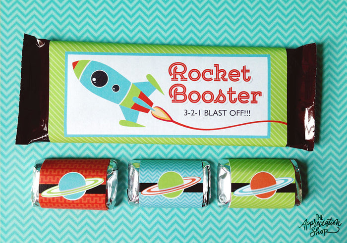"Rocket Booster" and Planet Candy Bar Wrappers - The Appreciation Shop