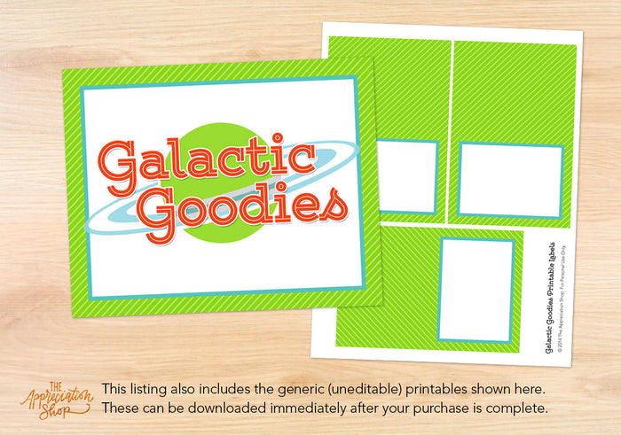 Galactic Goodies Dessert Bar Printables - The Appreciation Shop