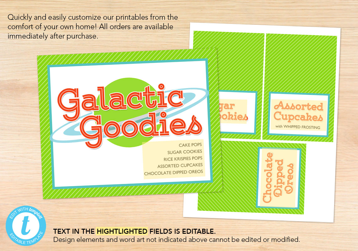 Galactic Goodies Dessert Bar Printables - The Appreciation Shop