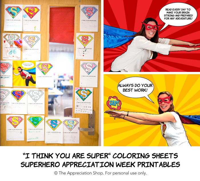 "I Think You Are Super!" Nurse Appreciation Coloring Sheet and Posters - The Appreciation Shop