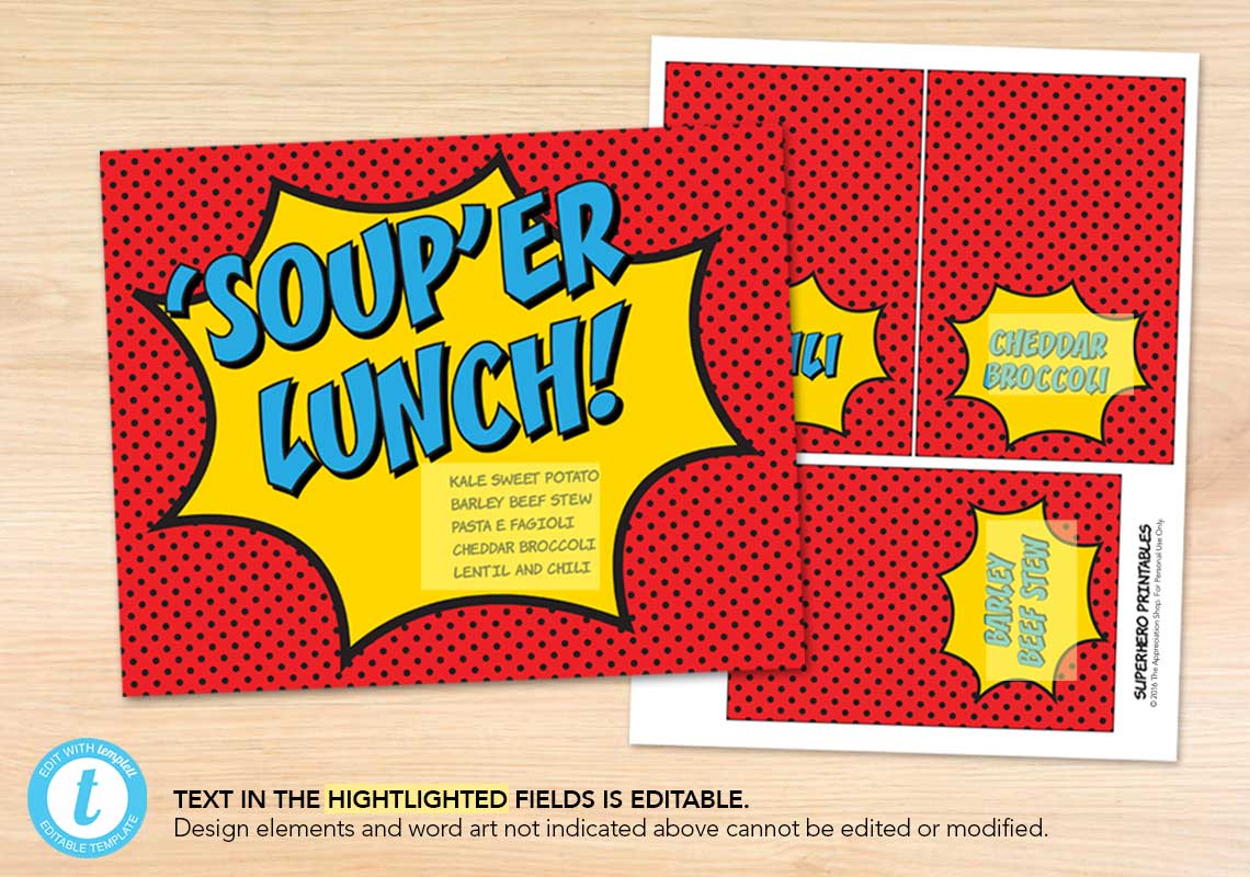 'SOUP'er Lunch Printables - The Appreciation Shop