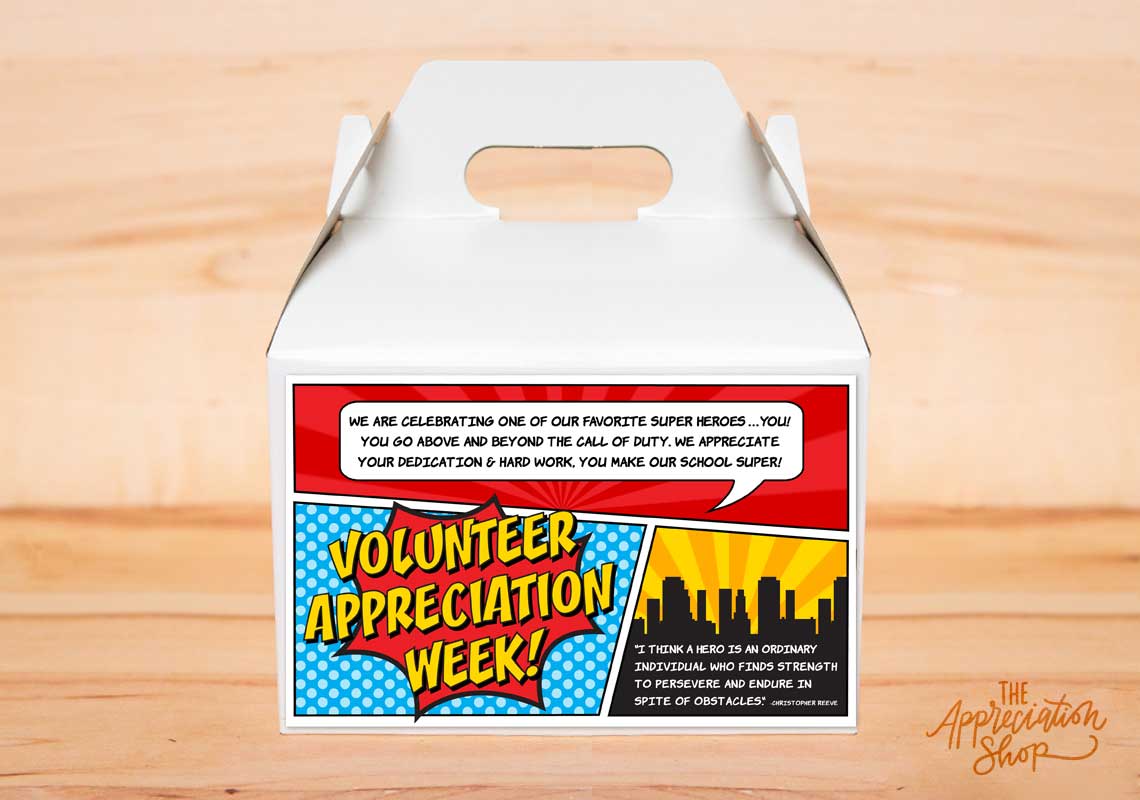 Volunteer Appreciation Week Gable Box Label - The Appreciation Shop
