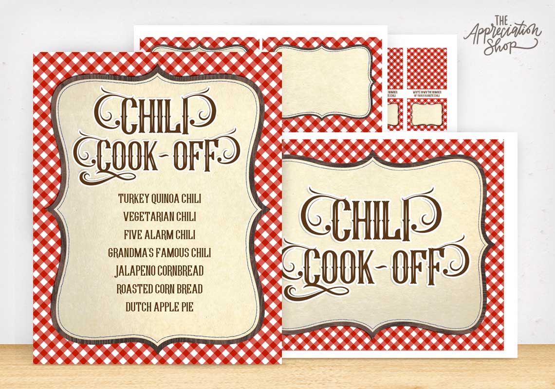 Chili Cook-Off Printables - The Appreciation Shop